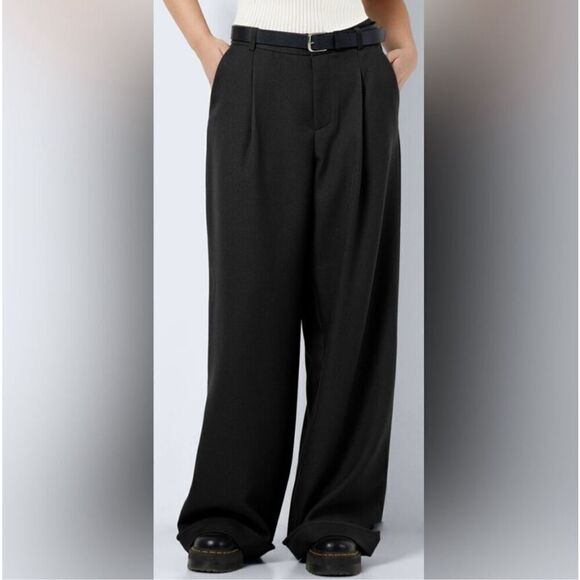 LAVENDER J x BOUTIQUEBlack Slacks Pleated Wide Leg Y2K TrousersSize XL